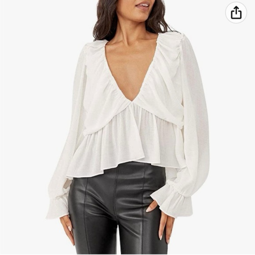 Free People Daia Puff Sleeve Top NWT size XL

French Vanilla